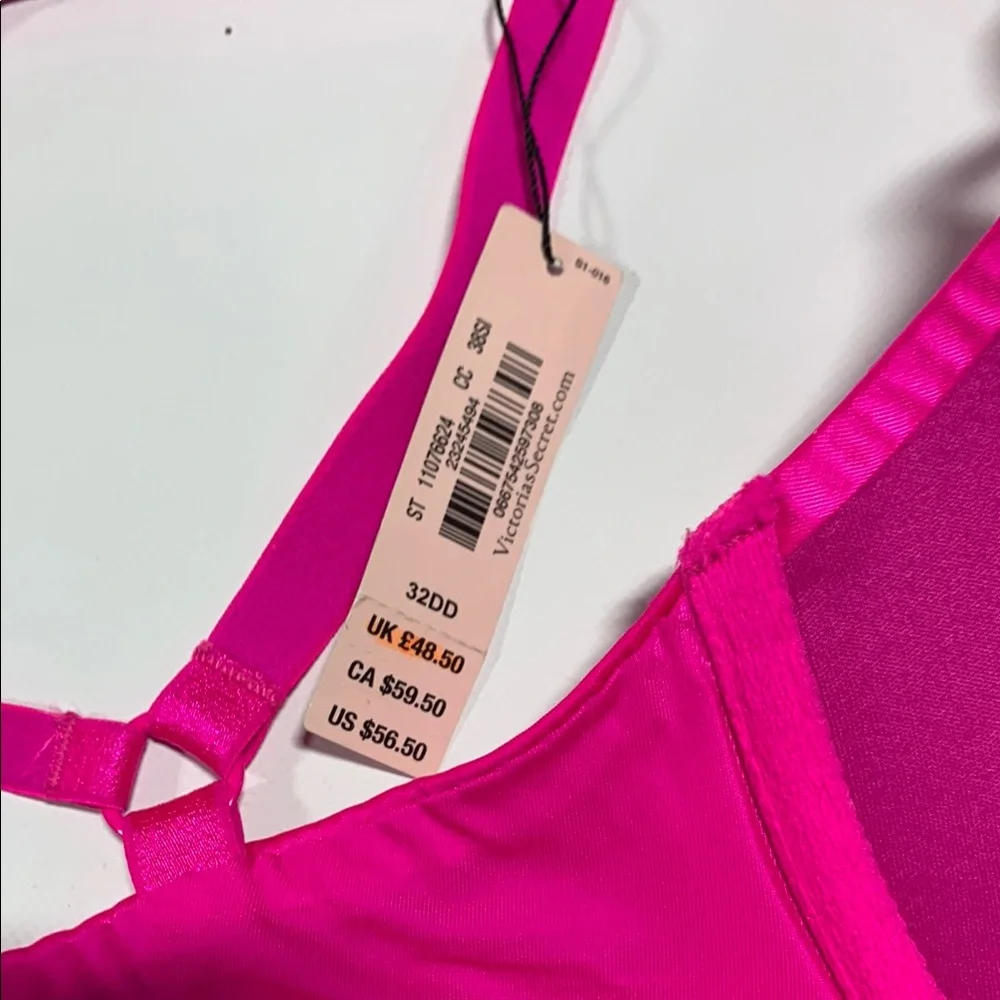 Victoria’s Secret - 32DD Vibrant Pink Women's Push-up Bra 7136‎